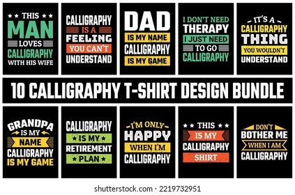 Calligraphy T Shirt Design Set Vector