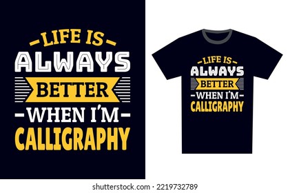 Calligraphy T Shirt Design Template Vector