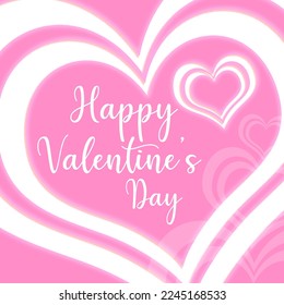 Calligraphy text with decorative hearts on a pink background to celebrate Valentine's day on february 14