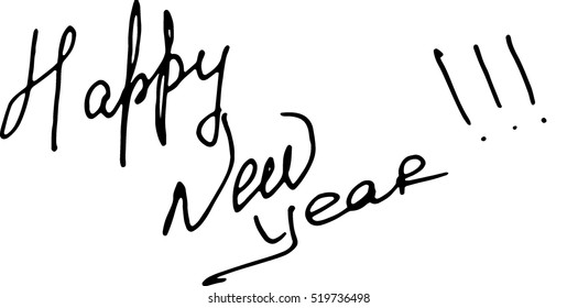 calligraphy text happy new year. vector image