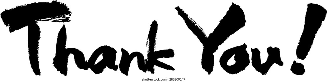 Calligraphy "Thank you" by the writing brush