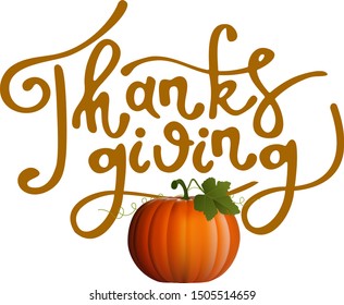 Calligraphy of Thanksgiving day banner. 
