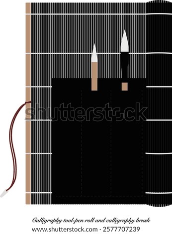 Calligraphy tool-pen roll and calligraphy brush