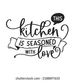 Calligraphy Typography Kitchen Wall Sticker Wall Stock Vector (Royalty ...