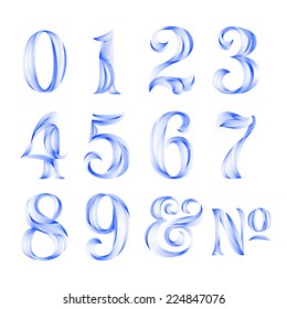 Calligraphy Typography Retro Design Numbers Set