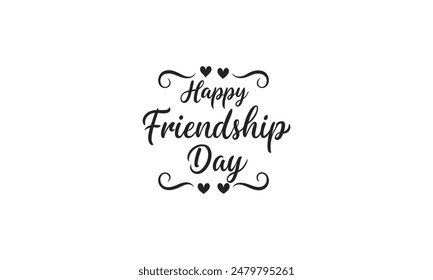 Calligraphy vector design for a happy Friendship Day. Personalised Friendship Day penmanship. typographic print for apparel, t-shirts, banners, posters, flyers, and greeting cards