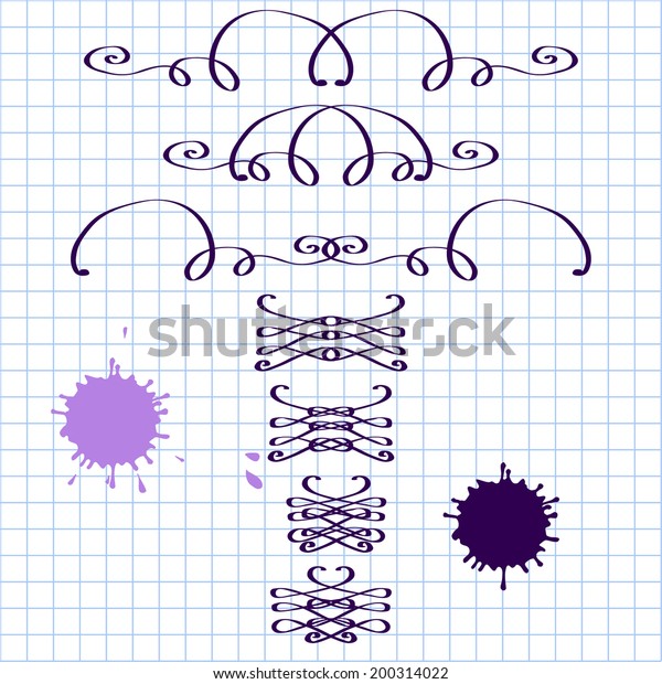 Calligraphy vector elements for your design. \
Ornate frames and scroll elements. Hand drawn calligraphy. Doodle\
style