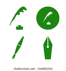 calligraphy vector icons set. with pen ink and fountain pen in set