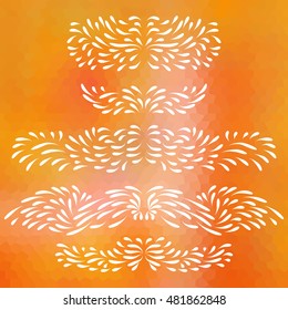 Calligraphy vintage elements collection. Polygonal background. Vector illustration.