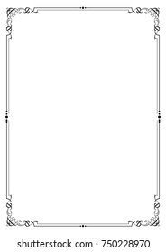 Calligraphy vintage frame divider border element for card or wedding decoration