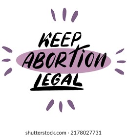 Calligraphy of Women's Rights, Women's demanding continued access to abortion after the ban on abortions. Women's Rights to Abortion. Protest, Feminism Concept 