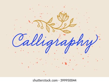 calligraphy word, flower
