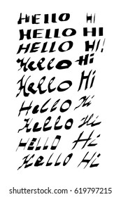 calligraphy words hello and hi