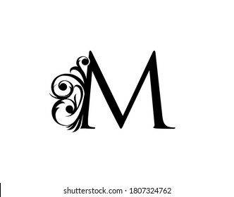 Calligrapic Letter M Graceful Royal Style Stock Vector (Royalty Free ...