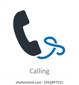 Calling and call icon concept