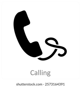Calling and call icon concept