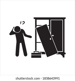 Calling carpenter icon, vector and glyph