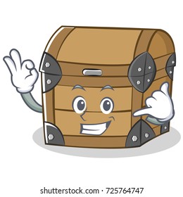 Calling chest character cartoon style