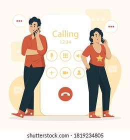 Calling concept illustration for banner, poster, website, etc.