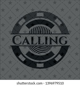 Calling dark icon or emblem. Vector Illustration. Detailed.
