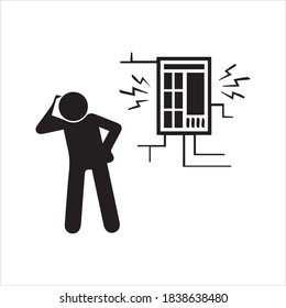 Calling electrician icon, vector and glyph