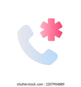 Calling emergency flat gradient two-color ui icon. Urgent first aid. Contact medical clinic. Simple filled pictogram. GUI, UX design for mobile application. Vector isolated RGB illustration