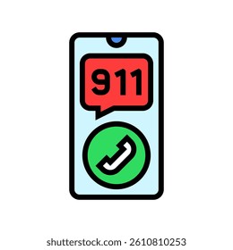 calling emergency services color icon vector. calling emergency services sign. isolated symbol illustration