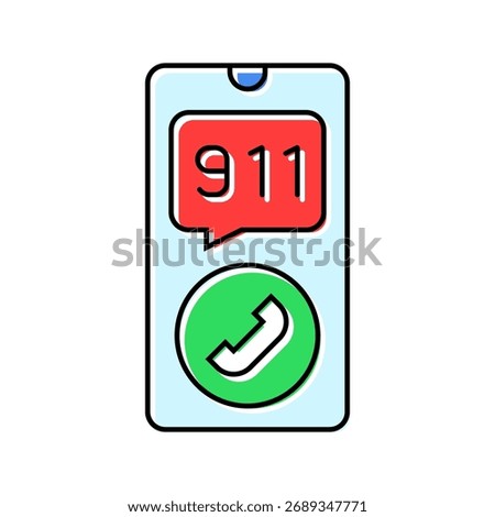 calling emergency services color icon vector. calling emergency services sign. isolated symbol illustration