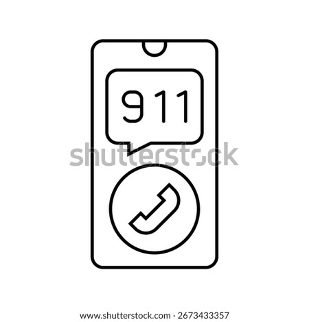 calling emergency services line icon vector. calling emergency services sign. isolated contour symbol black illustration