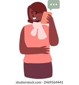 calling flat style character illustration