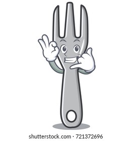 Calling fork character cartoon style