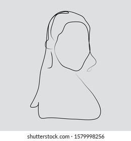 calling girl isolated white background ,line art