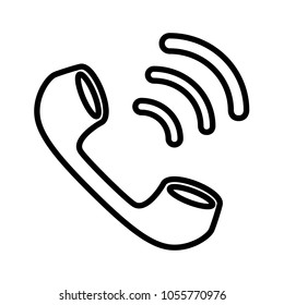 calling handset vector icon, phone handset sign