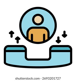 Calling headhunter icon. Outline calling headhunter vector icon color flat isolated