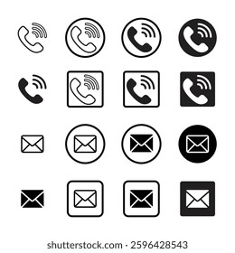 Calling Icon, Email Icon, Calling and Icon set, Contact Icons set, Conversation icon