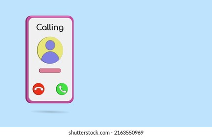 Calling icon on smartphone with telephone allow or rejected