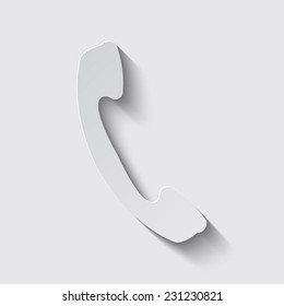  Calling Icon with shadow on a grey background