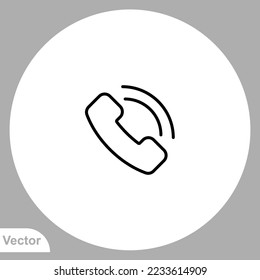 Vector de signo de icono de llamada,Símbolo, ilustración de logotipo para web y móvil