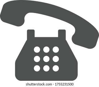 Calling icon, telephone gray vector, call, communication
