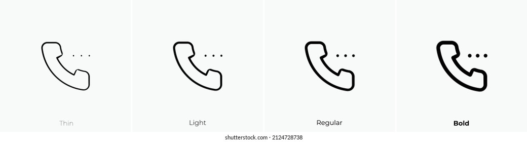 calling icon. Thin, Light Regular And Bold style design isolated on white background