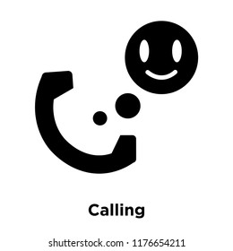 Calling icon vector isolated on white background, logo concept of Calling sign on transparent background, filled black symbol