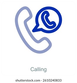Calling and landline icon concept