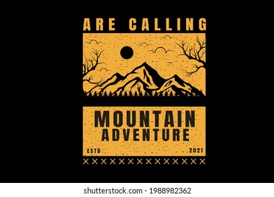 are calling mountain adventure color yellow and black