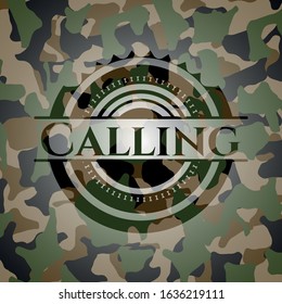 Calling on camouflage pattern. Vector Illustration. Detailed.