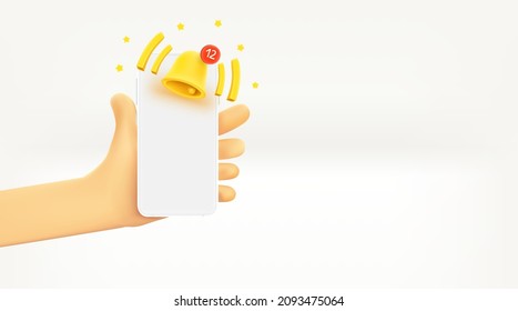 Calling on the phone concept. 3d vector banner with copy space
