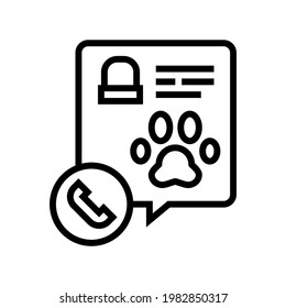 calling pet funeral service line icon vector. calling pet funeral service sign. isolated contour symbol black illustration