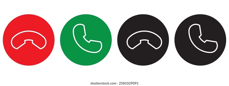 Calling Phone Answer Decline Buttons User Interface Elements Vector Illustration