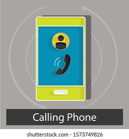 Calling phone concept. Creative idea design. Flat vector illustration for your project, template, brochure, web page or presentation.