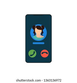 calling phone in flat style on white background