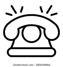 Llamando al icono del teléfono. Icono de vector de llamada de contorno para el diseño web aislado en fondo blanco